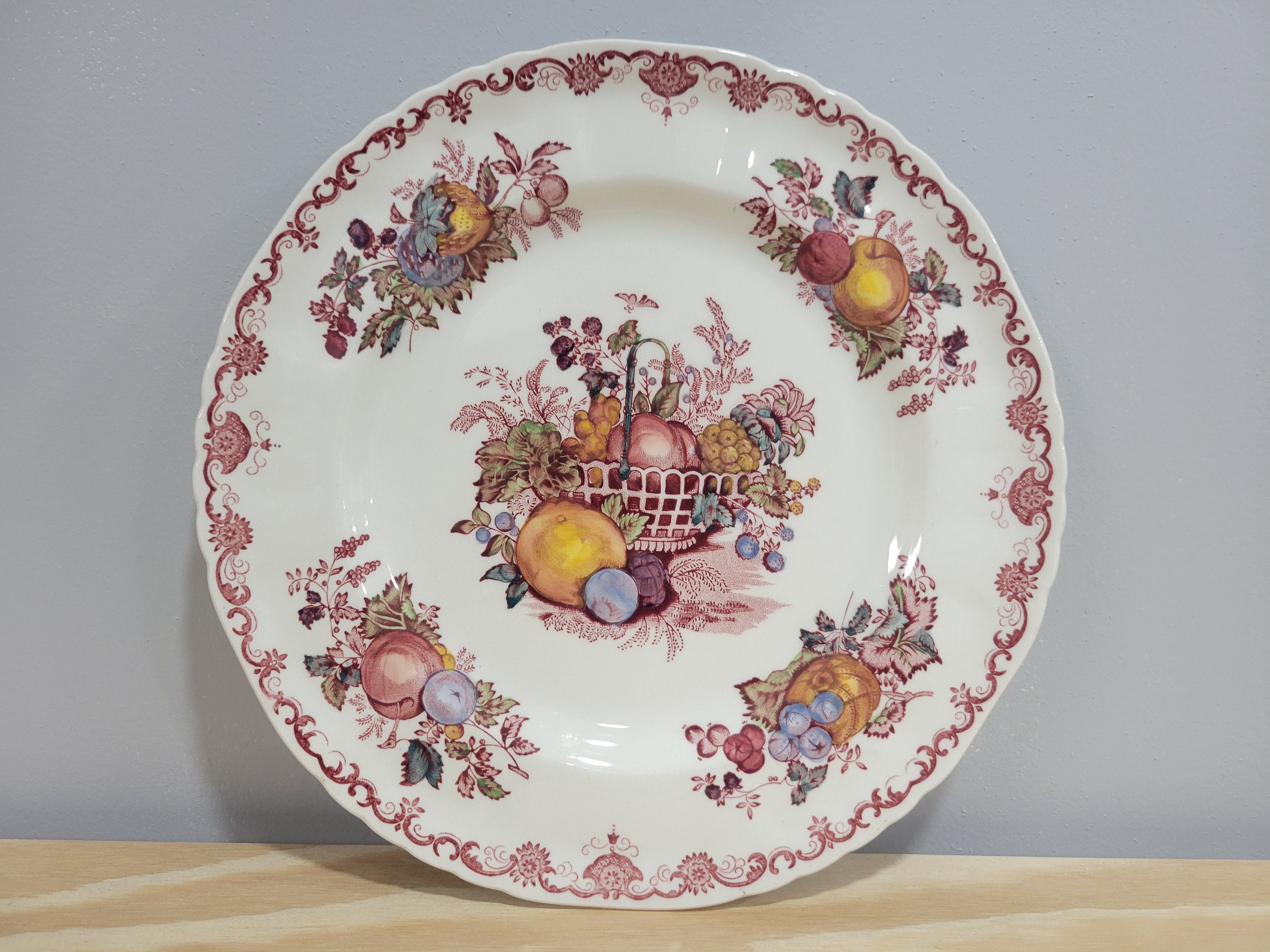 [美品]英国Mason'sメイソンズ FruitBasket スクエアプレート 美品]英国Mason'sメイソンズ FruitBasket スクエアプレート