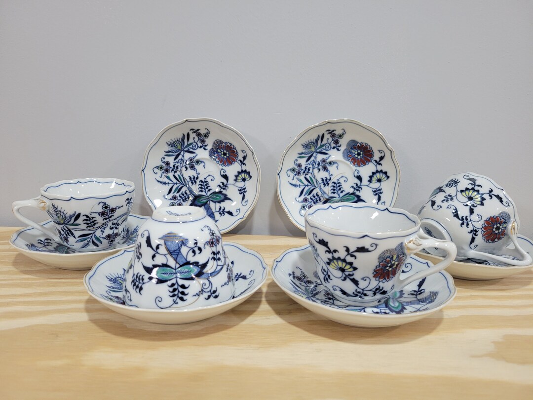 Mascot Japan Blue Danube Cup & Saucer Plate Set - Set of 4 - Etsy