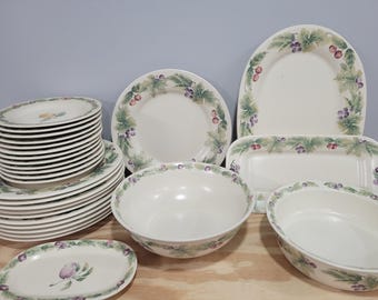 24 Dinnerware Set- Carousel Stoneware 802 Blue Japan- Discontinued