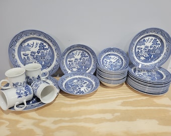 Churchill Blue Willow Dinnerware Set