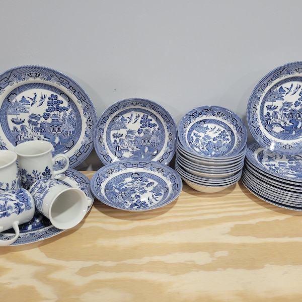 Churchill Blue Willow Dinnerware Set