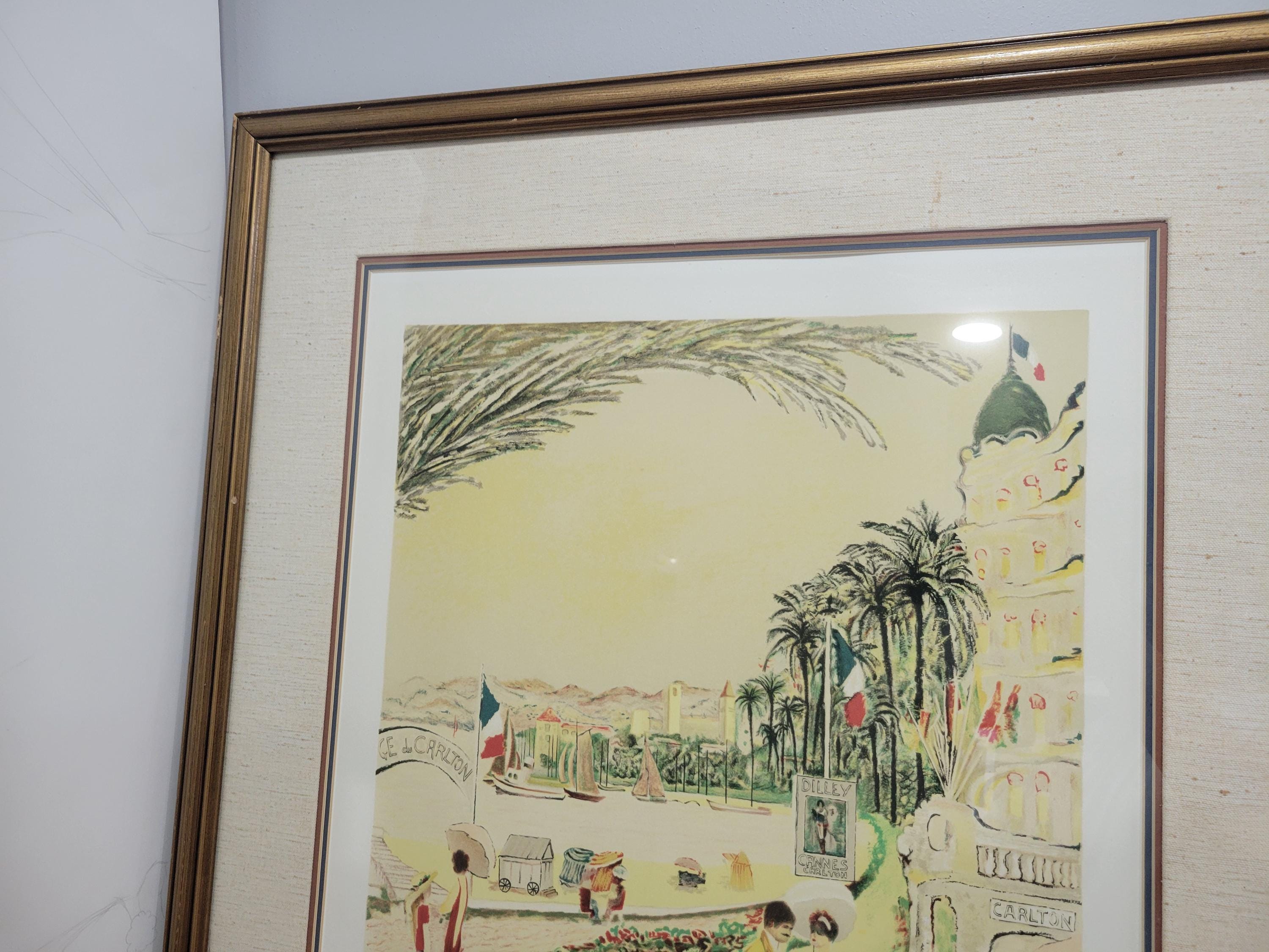 Ramon Dilley France Signed & Numbered Lithograph #cannes Carlton