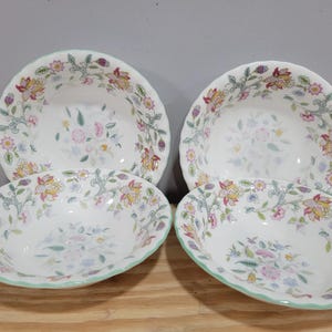 Minton Haddon Hall 6&quot; Porcelain Coupe Cereal Bowls - Set of 4