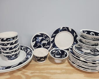Fitz & Floyd Bristol Indigo Floral Dinnerware ---PICK---