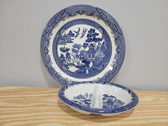 Churchill Blue Willow Dinnerware Set --- PICK - Etsy