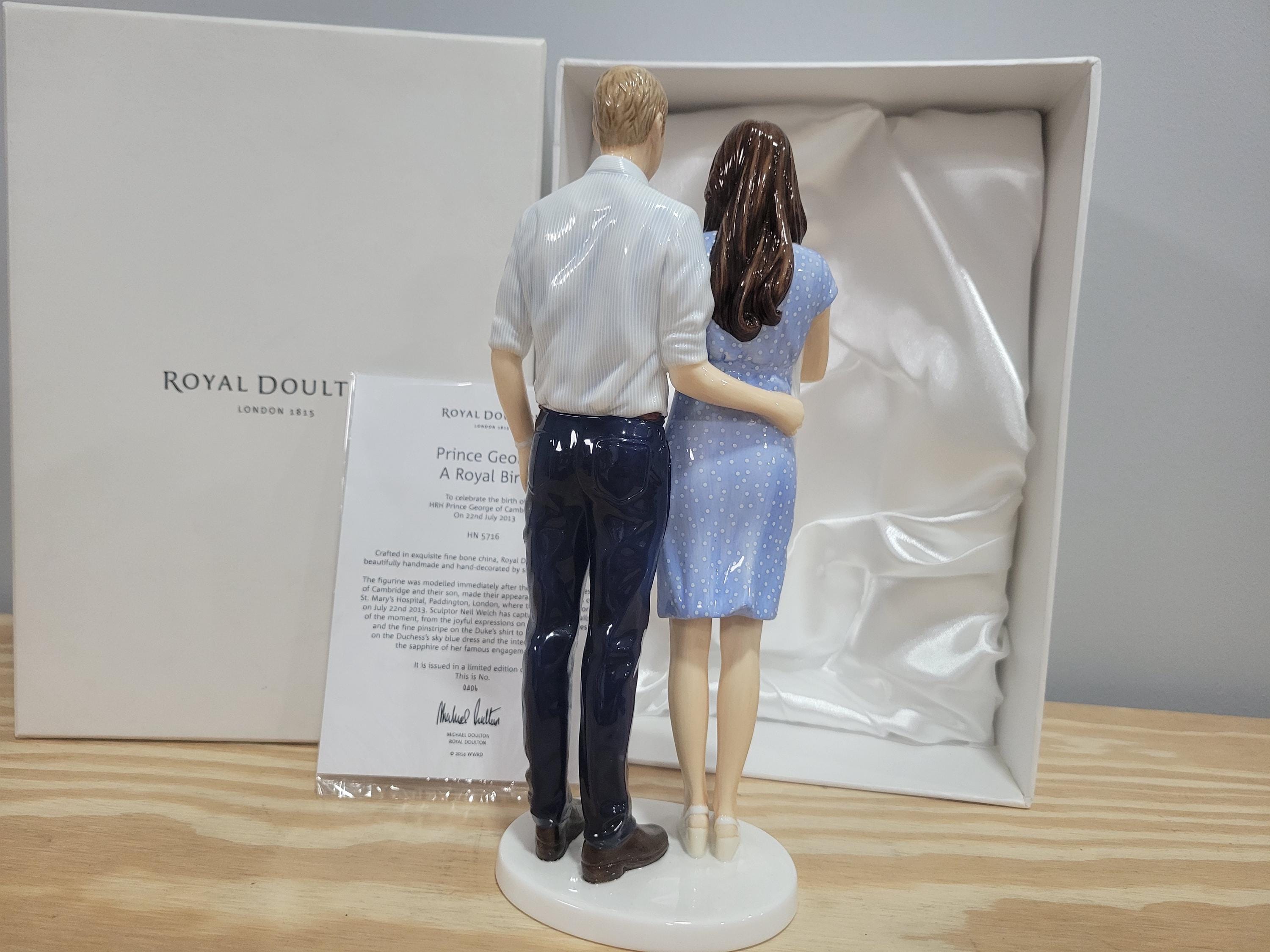 Royal Doulton A Royal Birth Figurine - Prince George William Kate