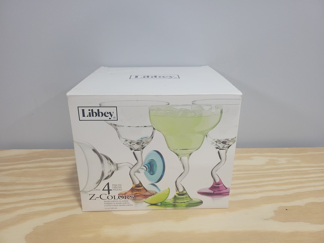 Libbey Margarita Glasses Zcolors Crooked Stem Set of 4 Etsy