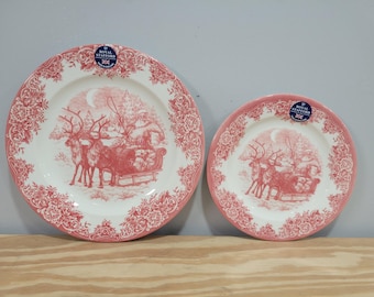 Royal Stafford Santa's Sleigh Red Earthenware Dinnerware ---PICK---