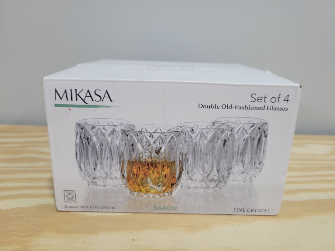 Mikasa Saxon Fine Crystal Double Old Fashioned Whiskey Glasses Etsy