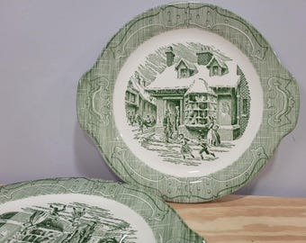 Vintage 1950s Colonial Homestead by Royal - Green and White Dinner
