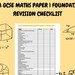 AQA GCSE Maths Foundation Paper 1 Revision Checklist - Etsy