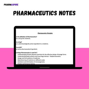Year 1 Pharmaceutics Notes