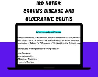 Inflammatory Bowel Disease (Crohn's Disease and Ulcerative Colitis) Notes - Pharmacy