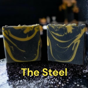 The Steel an artisan bar of soap created by Spaulding Estates Soapery with  Activated Charcoal.