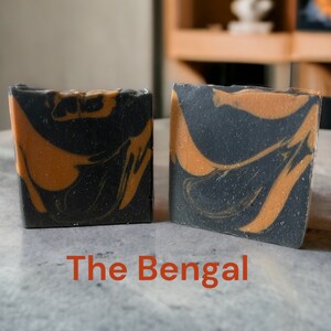 The Bengal an artisan bar of soap created by Spaulding Estates Soapery with Activated Charcoal.