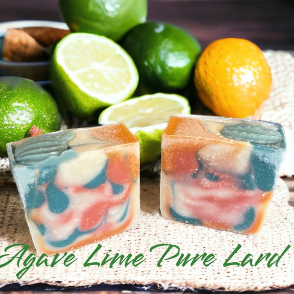 Agave Lime Premium Artisan Lard Soap created by Spaulding Estates Soapery for a zesty and invigorating bathing experience!