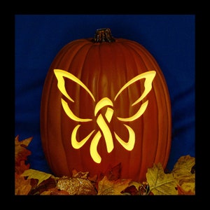 Breast Cancer Ribbon Butterfly - Carved Foam Pumpkin