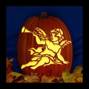 Angel with Horn - Carved Foam Pumpkin