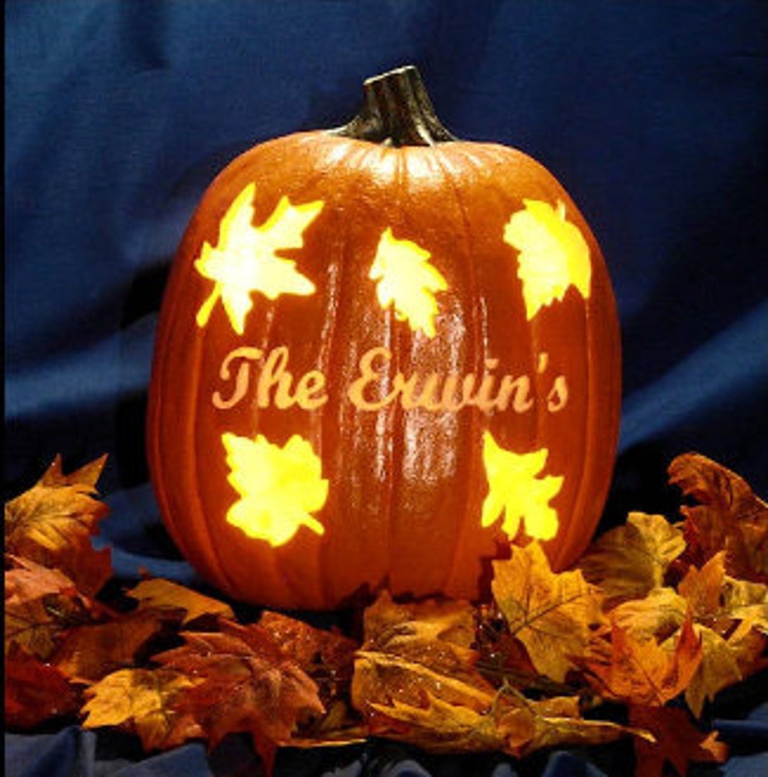 Fall Pumpkin With Name - Carved Foam Pumpkin - Etsy