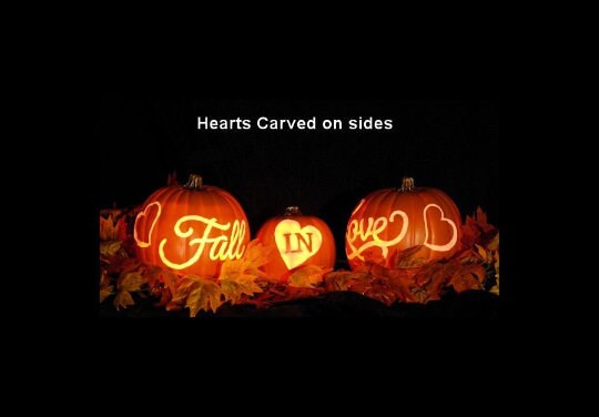 Fall in Love With Hearts Shaded - Carved Foam Pumpkin - Etsy