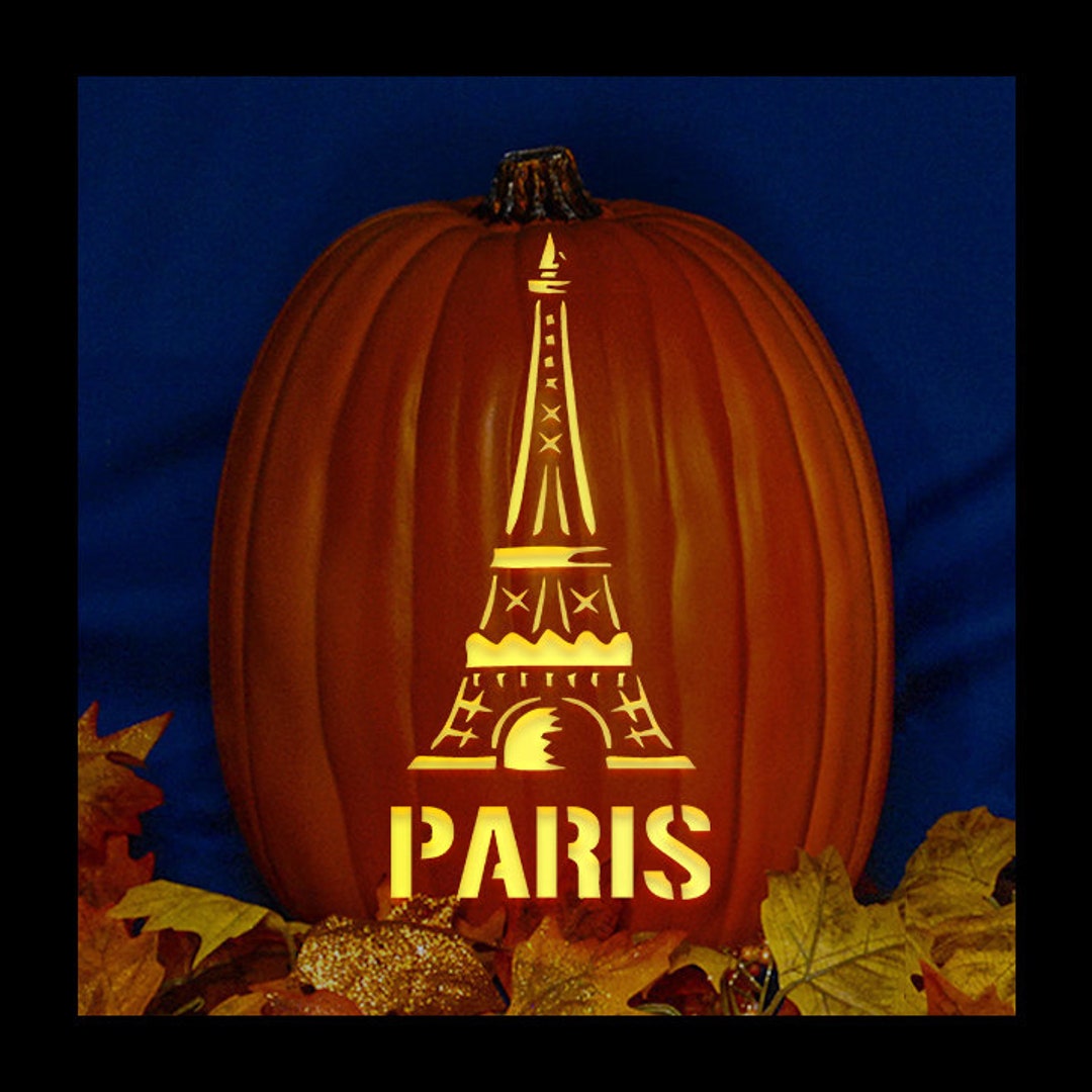 Paris Eiffel Tower Carved Foam Pumpkin Etsy