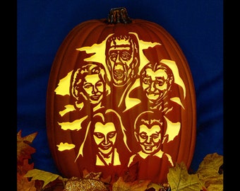 Grandpa Munster Character Hand-carved on a Foam Pumpkin for Halloween ...