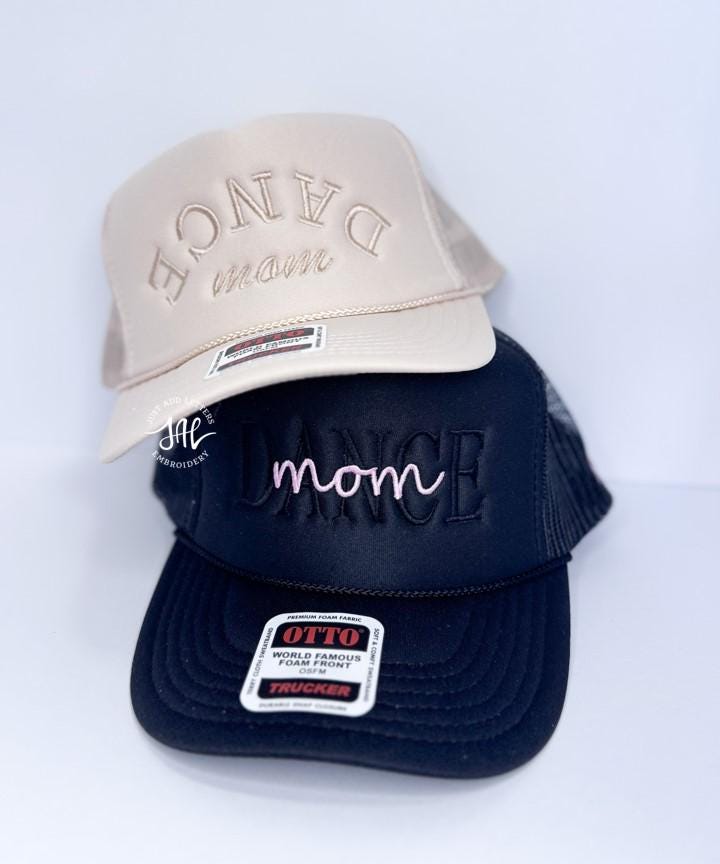 Dancer Things Embroidered Trucker Hat – Black Dance Mom Ballerina Cap, Adjustable Mesh Back, One Size Fits All