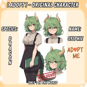 Dragon Girl OC Adopt | Instant Download | Exclusive Original Character | Fantasy Character | Character Sheet | Reference Design | Furry