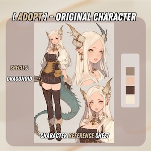 Dragonoid Character Adopt | Original Character | Fantasy Character | Character Sheet | Reference Design | Digital Character | Portraits