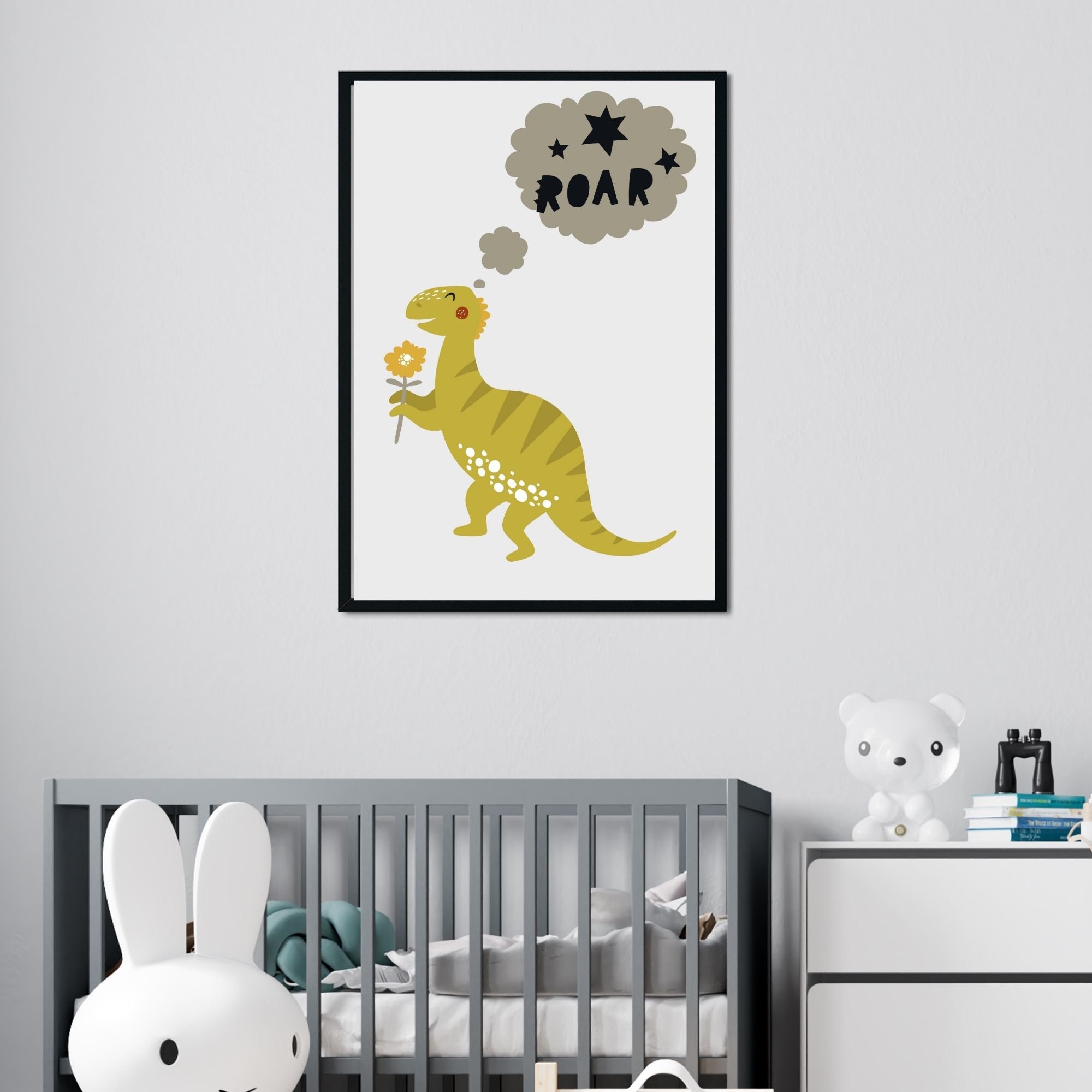 Roar Dinosaur Print. Perfect for Baby Nursery, Childrens Bedroom