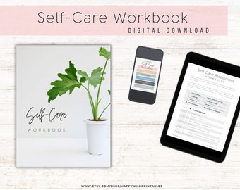 Digitale werkboekplanner voor zelfzorg | Digitale planner voor zelfzorg met actiewerkblad en stemmingsboosters | Zelfzorg voor Bullet Journal