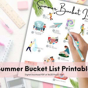 Printable Summer Bucket List for Kids | Bucket List Printable with Bonus Items for Free