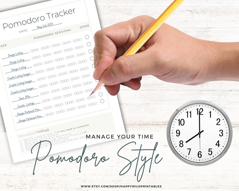 Pomodoro Task Tracker Printable | Printable Pomodoro Worksheet ...