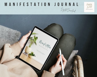 Digitaal manifestatiedagboek | Kracht van positiviteit | Werkboek voor zelfontdekking | Wellnessdagboek met dankbaarheid en doelen