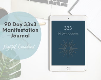 90 dagen manifestatiedagboek | Mindfulnessdagboek met 33x3-methode | Minimalistische digitale planner