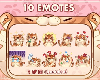 Emoticones de tigre naranja / 10 lindos gestos de Twitch y Discord de tigre