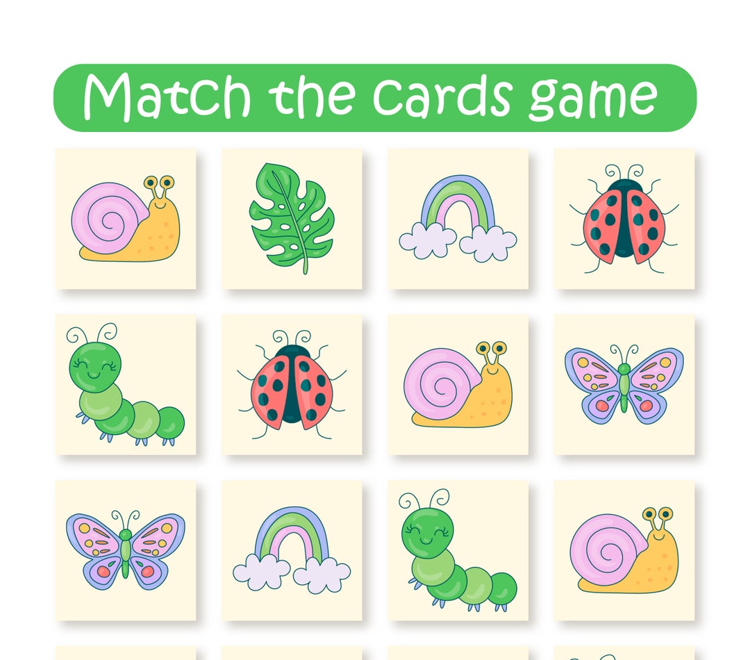 Memory Game Flash Cards for Kids Montessori Flashcards Etsy
