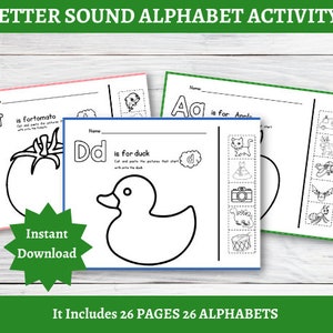 Interactive Letter Sound Alphabet Activity Worksheet - Learn Phonics and ABC Sounds - Educational Preschool Resource