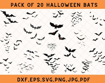 Halloween Bats SVG, Flying Bats Clipart (20 Files)