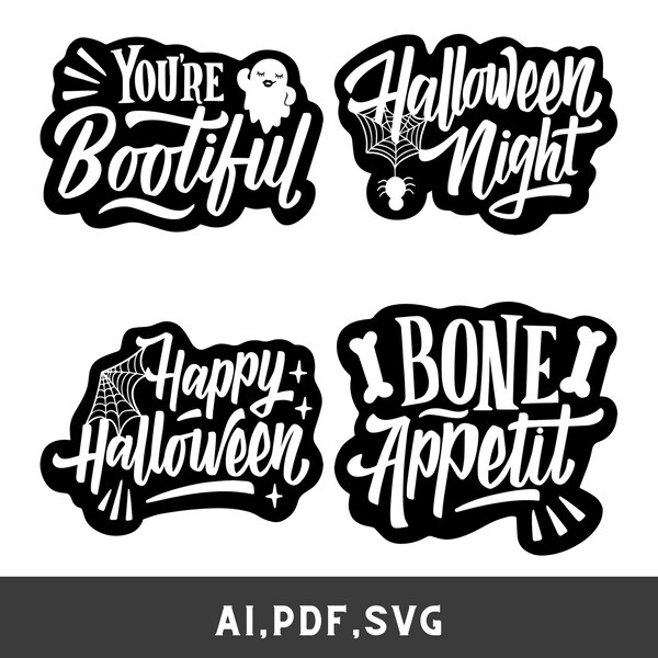 Halloween svg bundle, You are bootiful svg, You are bootiful shirt, Halloween quotes svg, Spooky season svg, Bone appetit svg