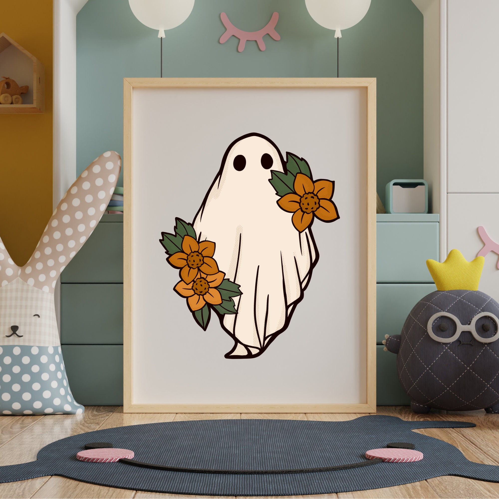 Floral Ghost Svg, Floral Ghost Png, Halloween Ghost Png, Flower Ghost