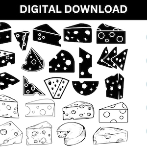 Cheese SVG bundle | Cheese Clipart | Cheese cut file for Silhouette | Files for Cricut | Cheese vector | Cheese slice SVG
