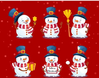 Süßer Weihnachtsschneemann SVG, PNG, JPG (Digitale Dateien)