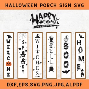 Lot de panneaux SVG pour porche d'Halloween (fichiers numériques)