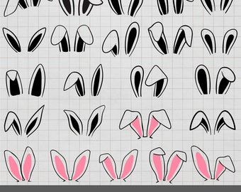 Easter bunny ears svg bundle, Rabbit ears svg, Cricut and silhouette png