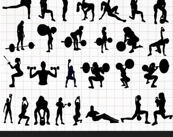 Fitness Girl SVG, Gym Workout Clipart (Digital Files)