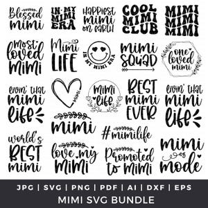 Mimi svg bundle, Mimi png, Mimi life svg, Blessed mimi svg, Promoted to mimi, cricut files