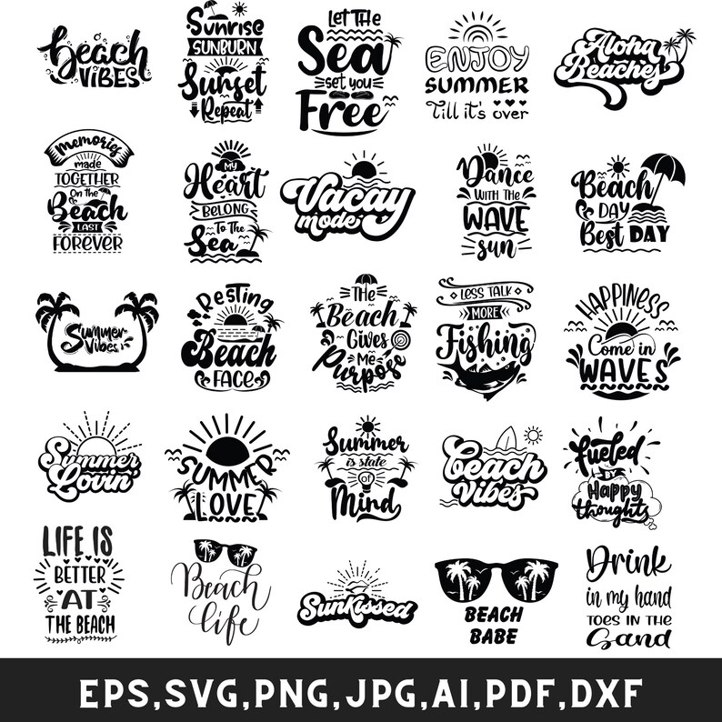 Beach Svg Bundle, Summer Bundle Svg, Funny Beach Quotes Svg, Summer ...