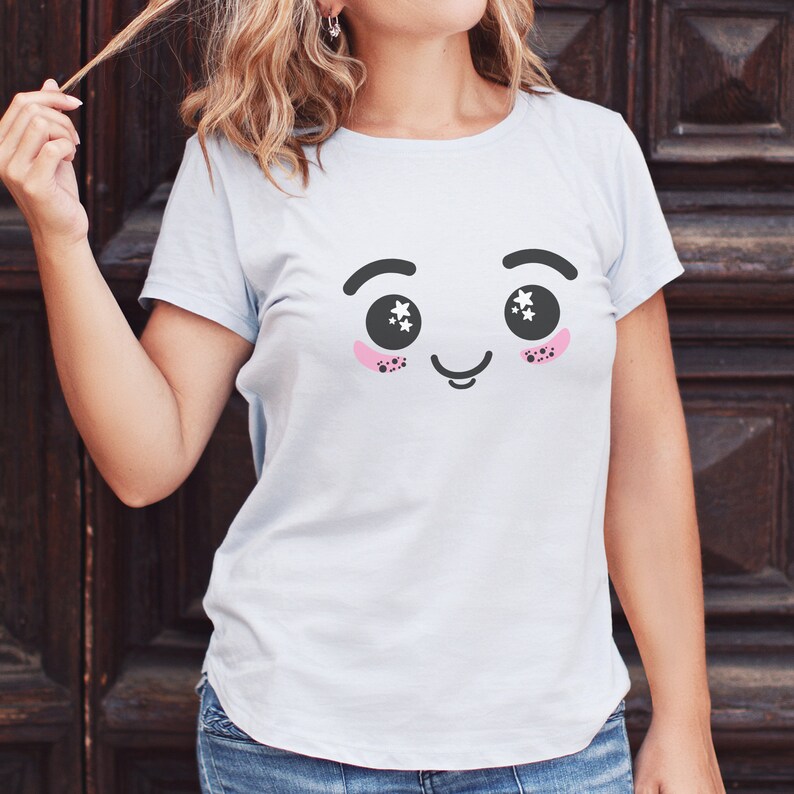 Kawaii faces svg bundle, Cute smiley face svg bundle, Cartoon emotion faces svg, Emoji face svg, Smiley faces silhouette, Kawaii clipart