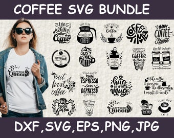 Coffee Quotes SVG Bundle | Mug, T-Shirt Designs (Digital Download)
